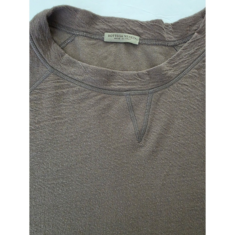 BottegaVeneta MensTaupe Cotton Modal Raglan Long SleeveTop Size 50 Made in Italy - Picture 6 of 8